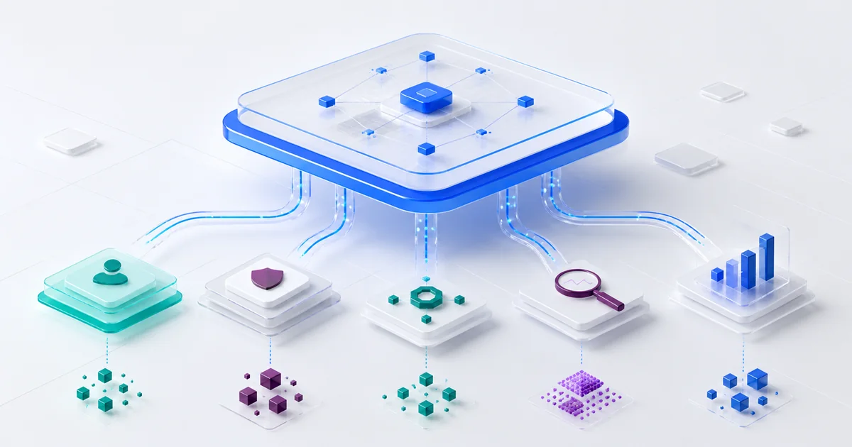 An elevated AI control plane coordinating identity, policy, integrations, observability, and outcomes.